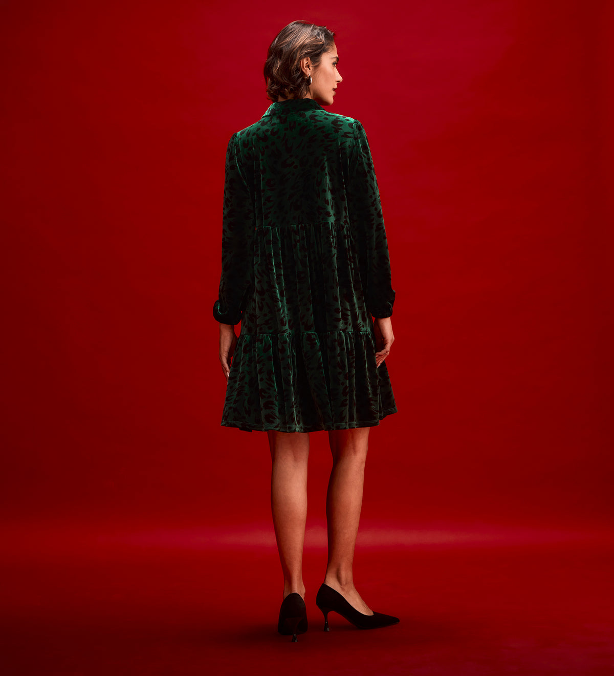 Rosanna Green Animal Velvet Short Dress