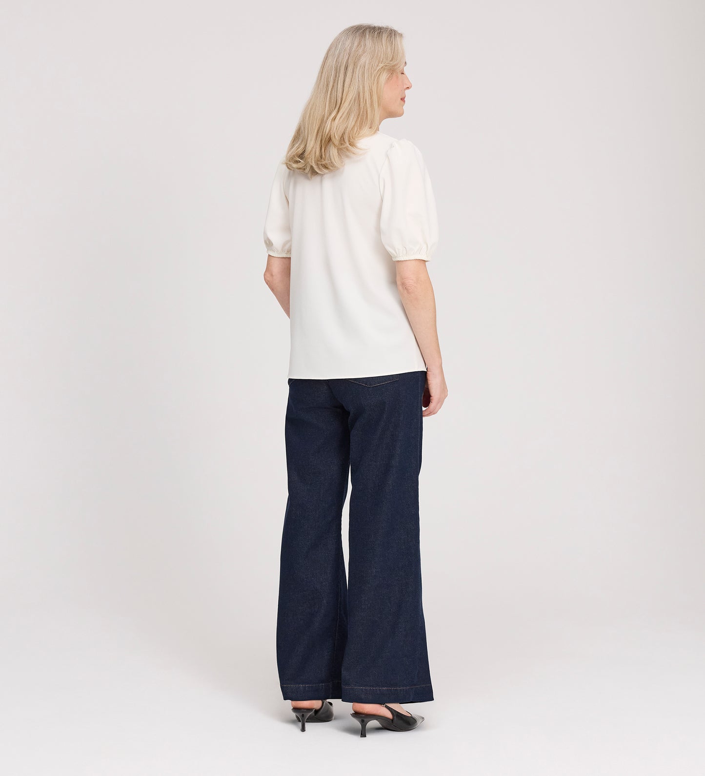 Fleur Ivory Button Down Short Sleeve Top