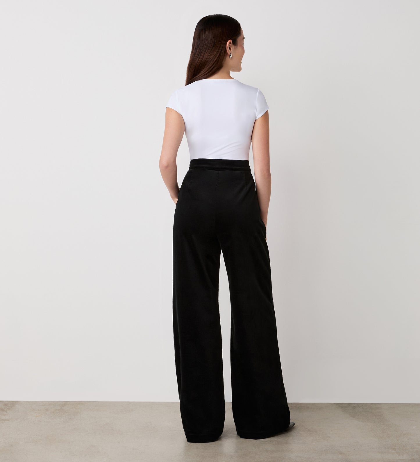 Abi Black Velvet Wide Leg Trousers