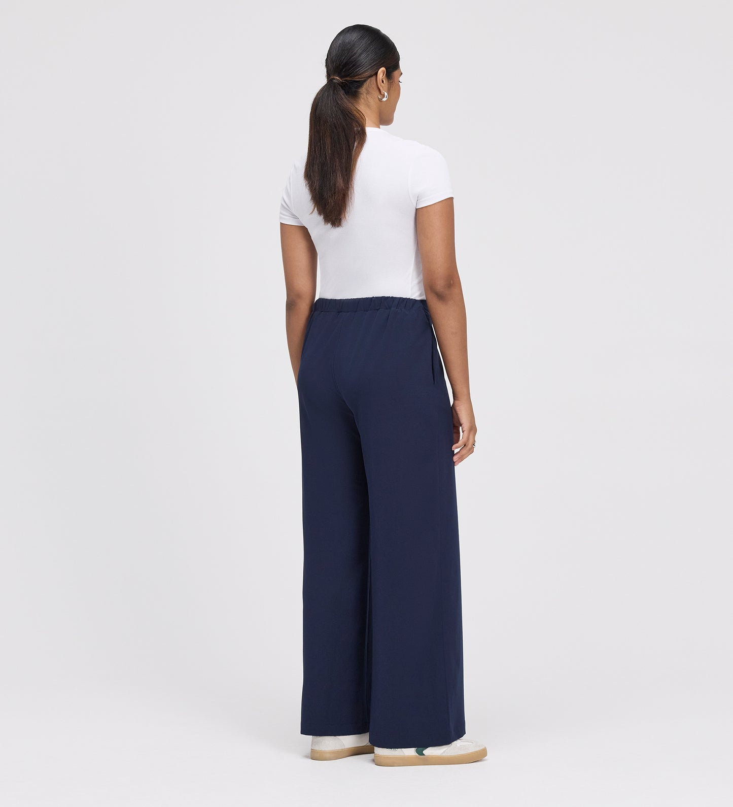 Apollo Navy Wide Leg Tailored Trousers