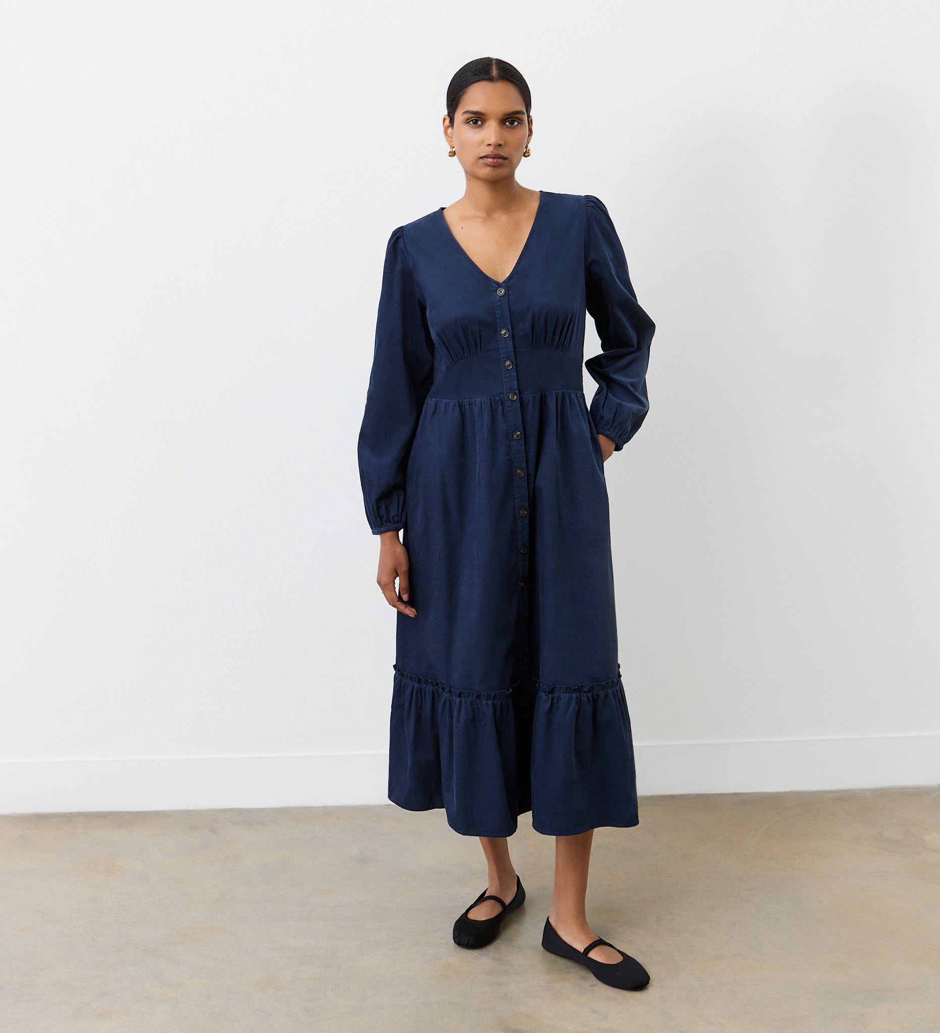 Arizona Navy Corduroy Midi Dress Finery London Arizona Navy Corduroy Midi Dress Finery London