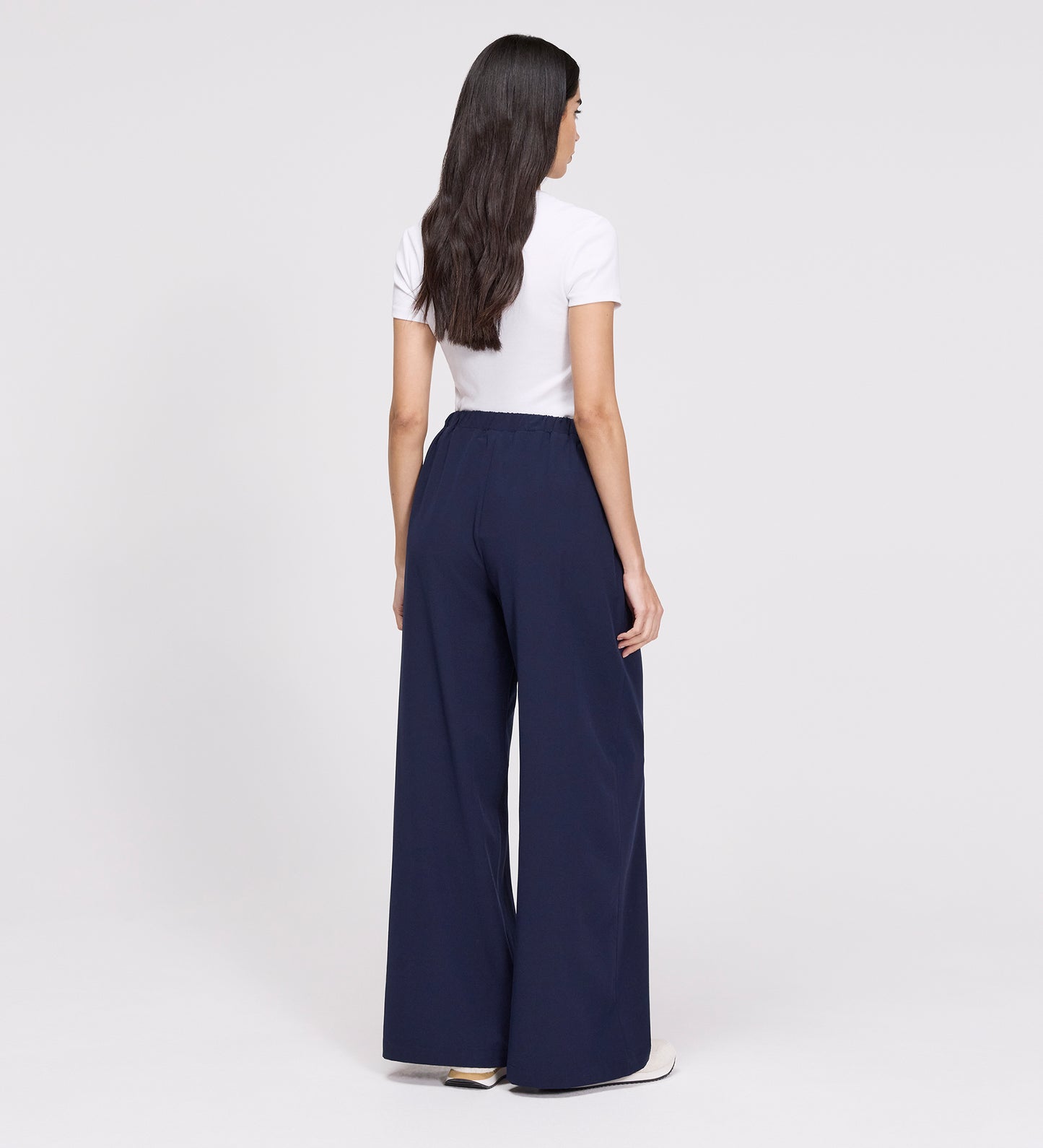 Apollo Navy Wide Leg Tailored Trousers