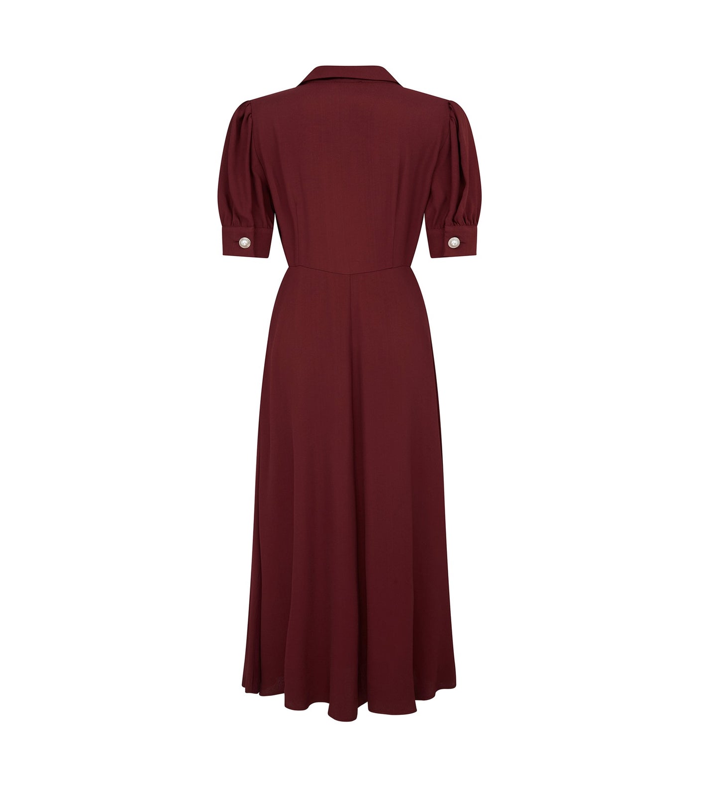 Jaela Burgundy Midi Shirt Dress