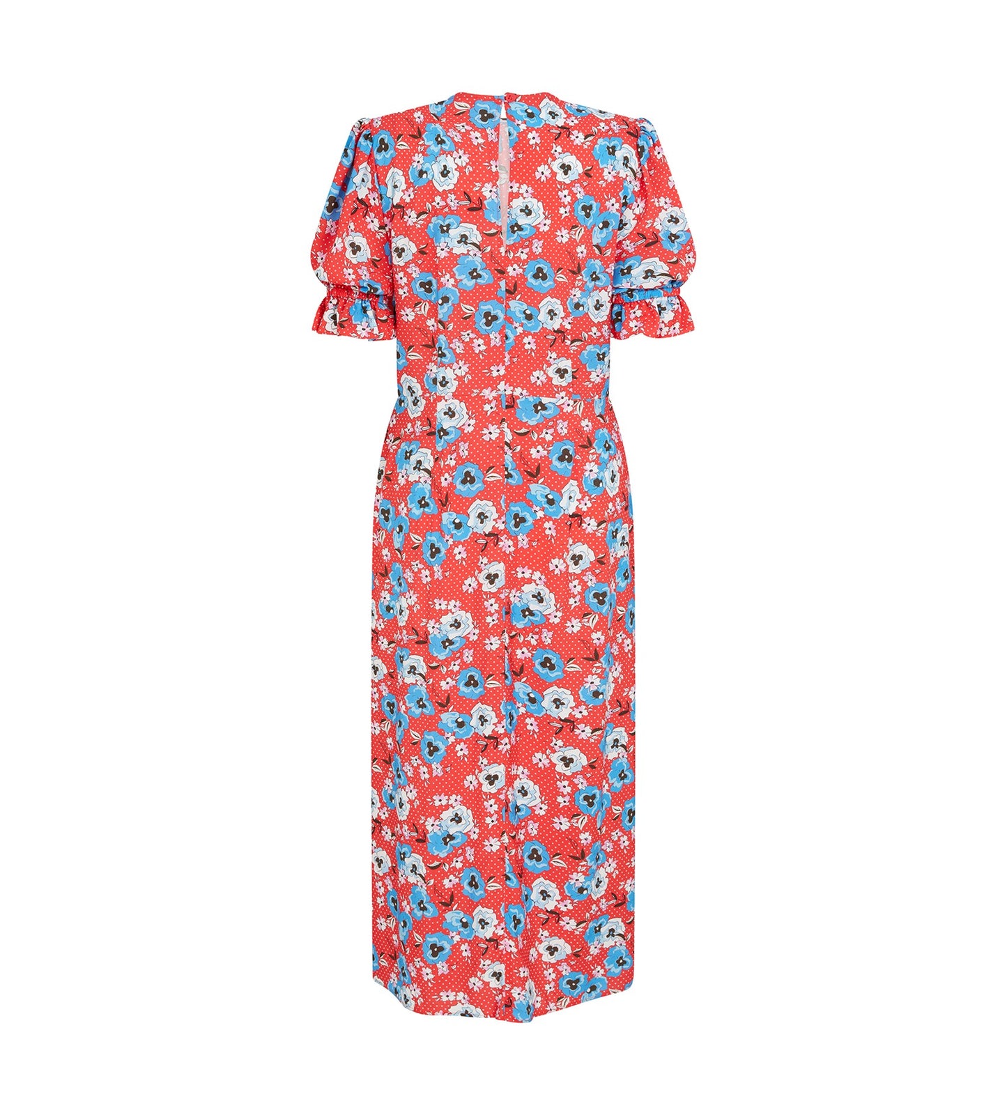 Jaylen Red Pansy Midi Dress