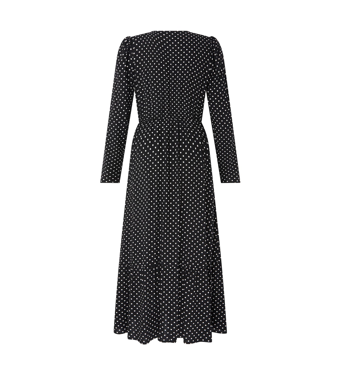 Olesia Black Polka Dot Midi Dress