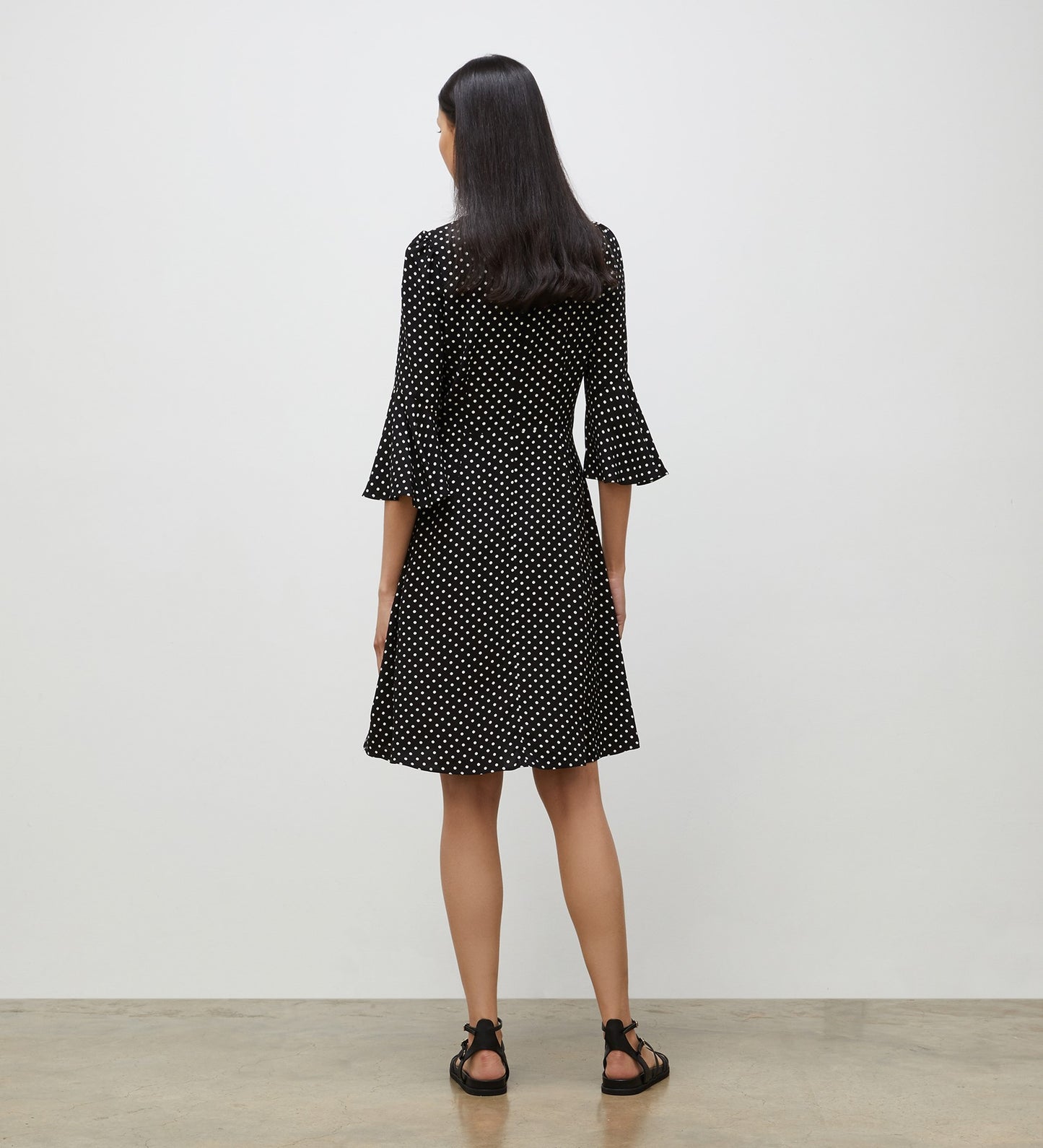 Quinn Black Polka Dot Knee Length Dress