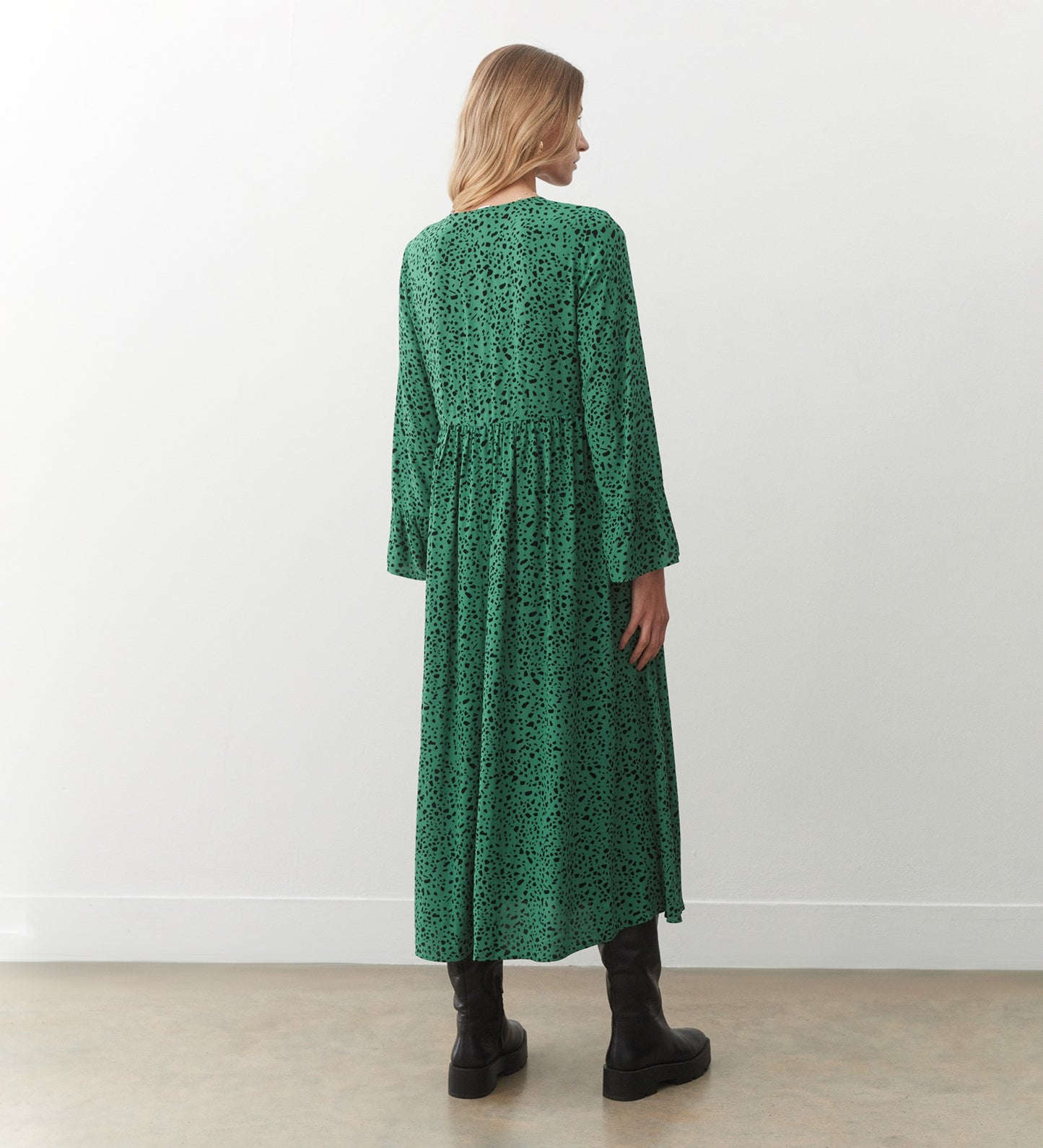 Laura Green Animal Print Midi Dress