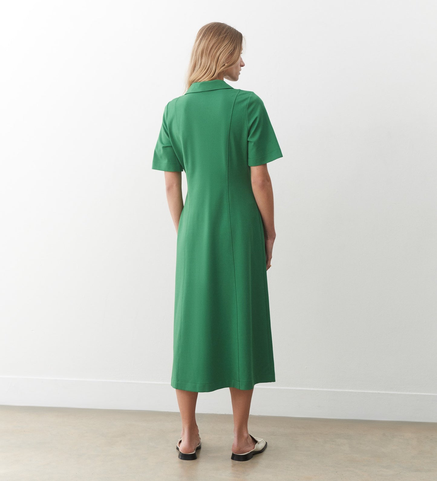 Xanthe Green Ponte Jersey Midi Dress