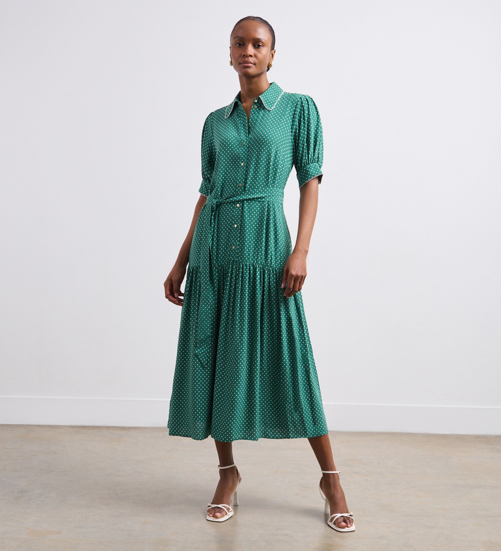 Michelle Green Polka Dot Midi Shirt Dress Finery London Michelle Green Polka Dot Midi Shirt Dress Finery London
