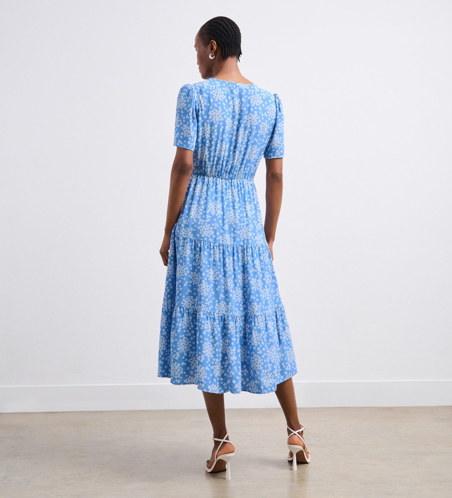 Amara Blue Ditsy Midi Dress