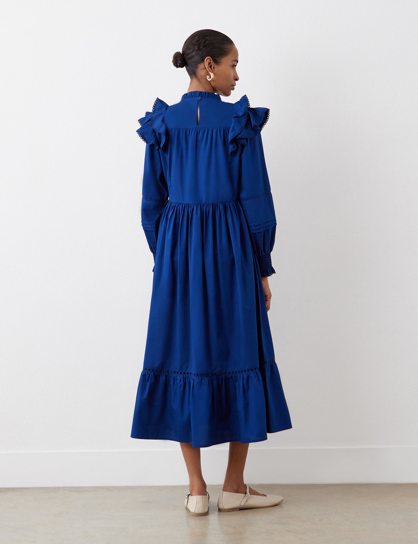 Adela Indigo Cotton Midi Dress