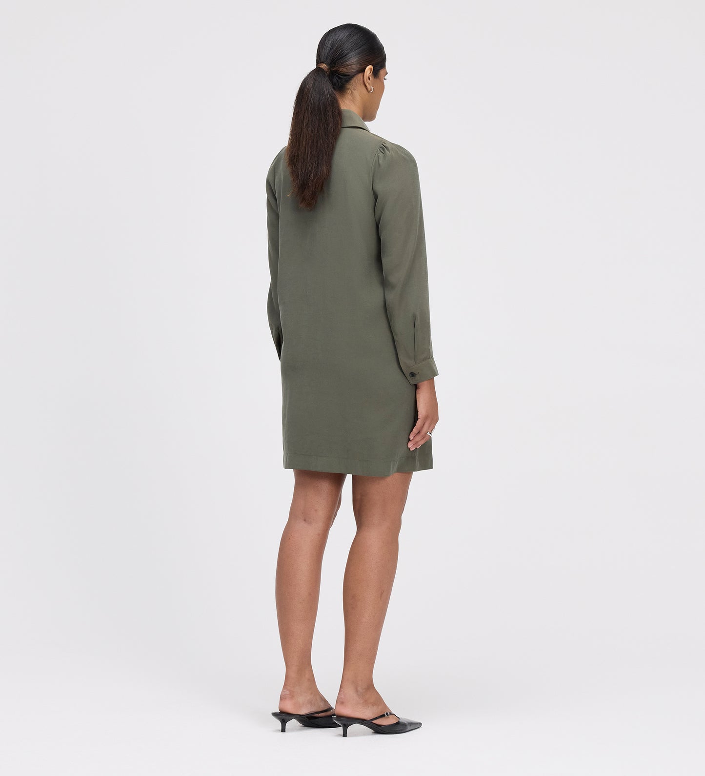 Enriko Khaki Cupro Short Dress