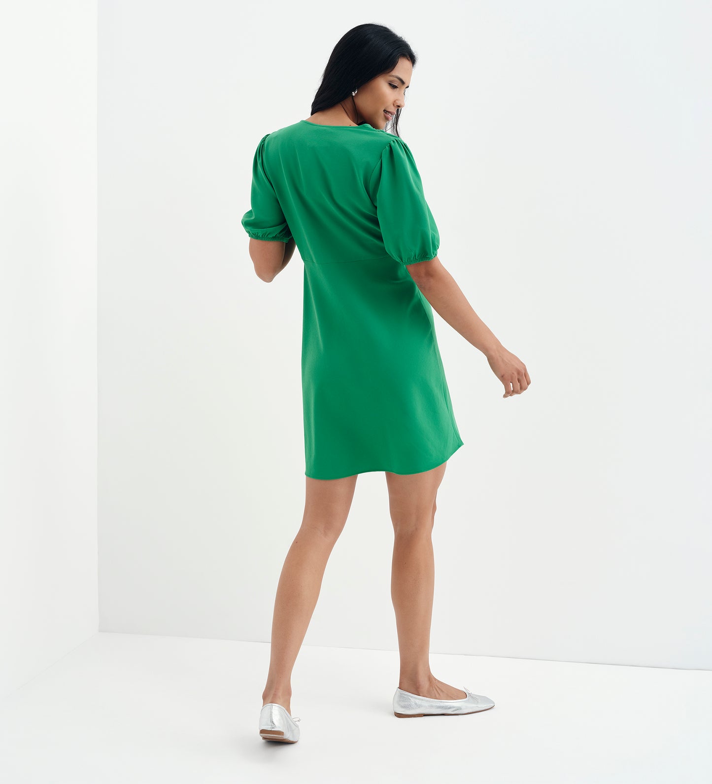 Ensley Green Button Through Short Dress