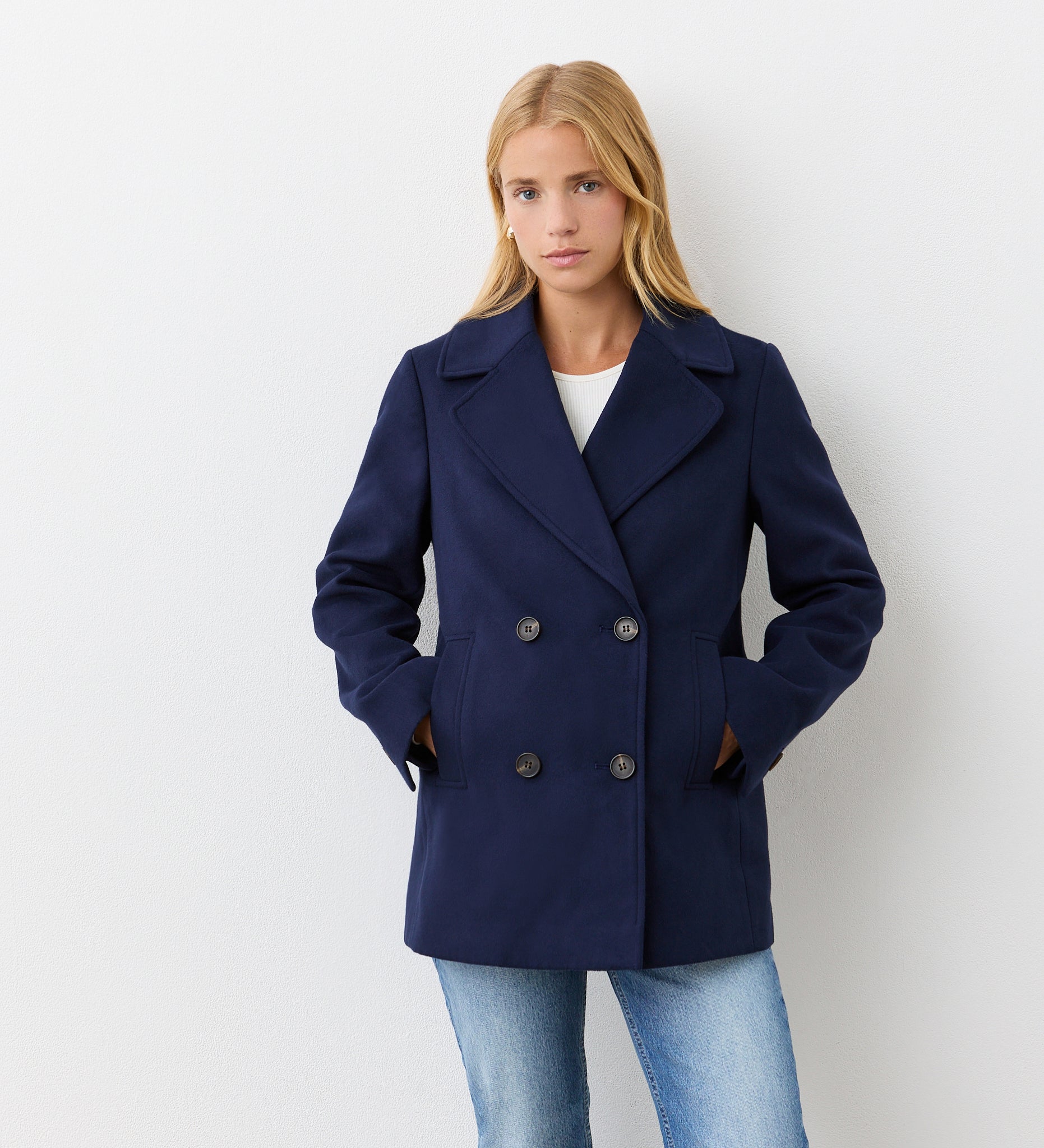 Wool Coat Zara Blue Coat Womens BACK PLEAT WOOL COAT Sky Blue ZARA