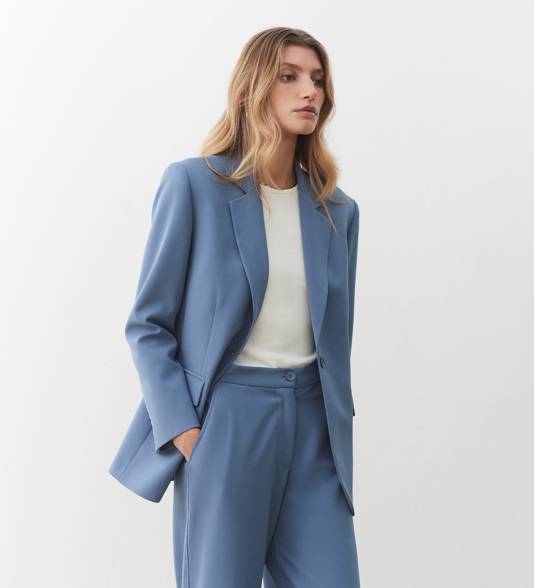 Kaiya Grey Blue Jacket – Finery London - Main Image