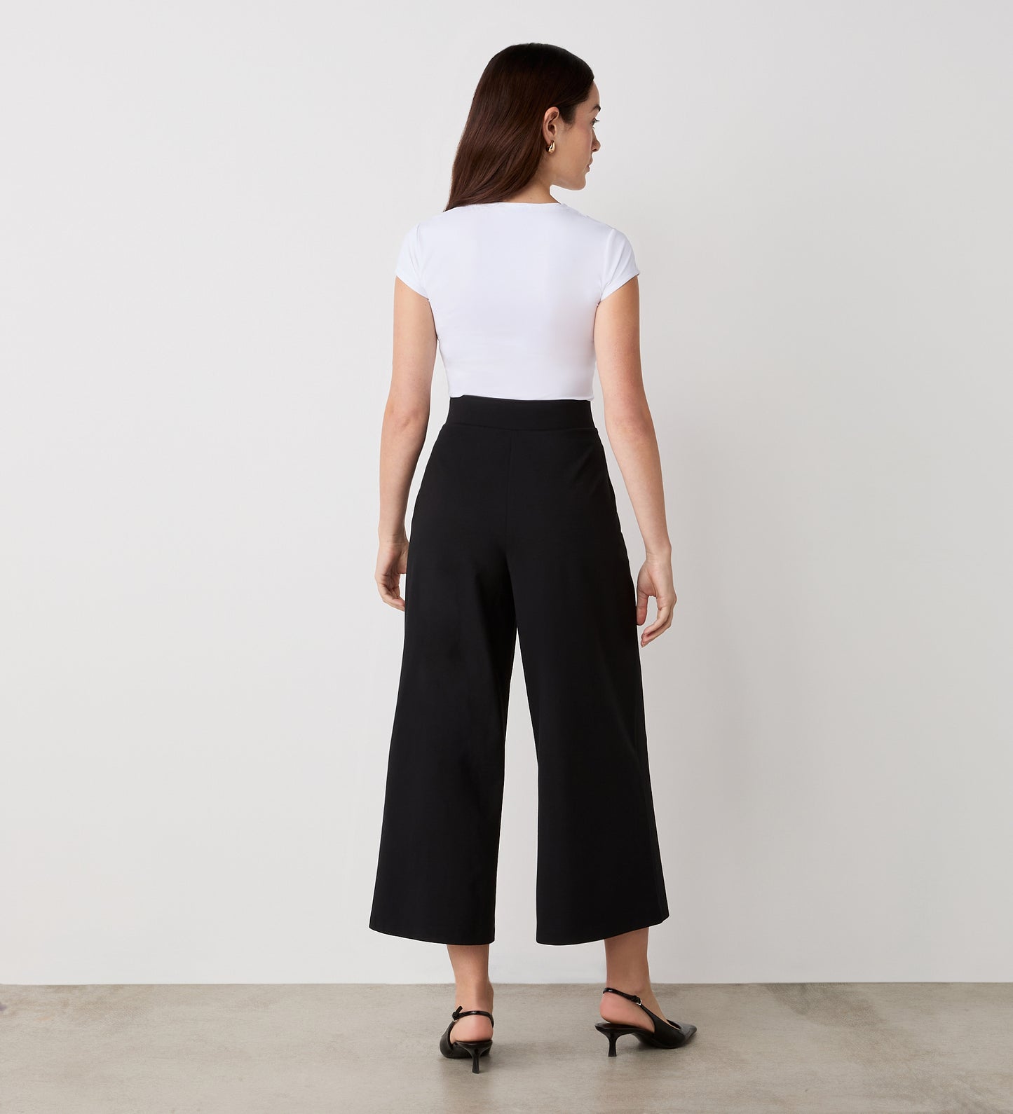 Miribel Black Cropped Ponte Jersey Trousers