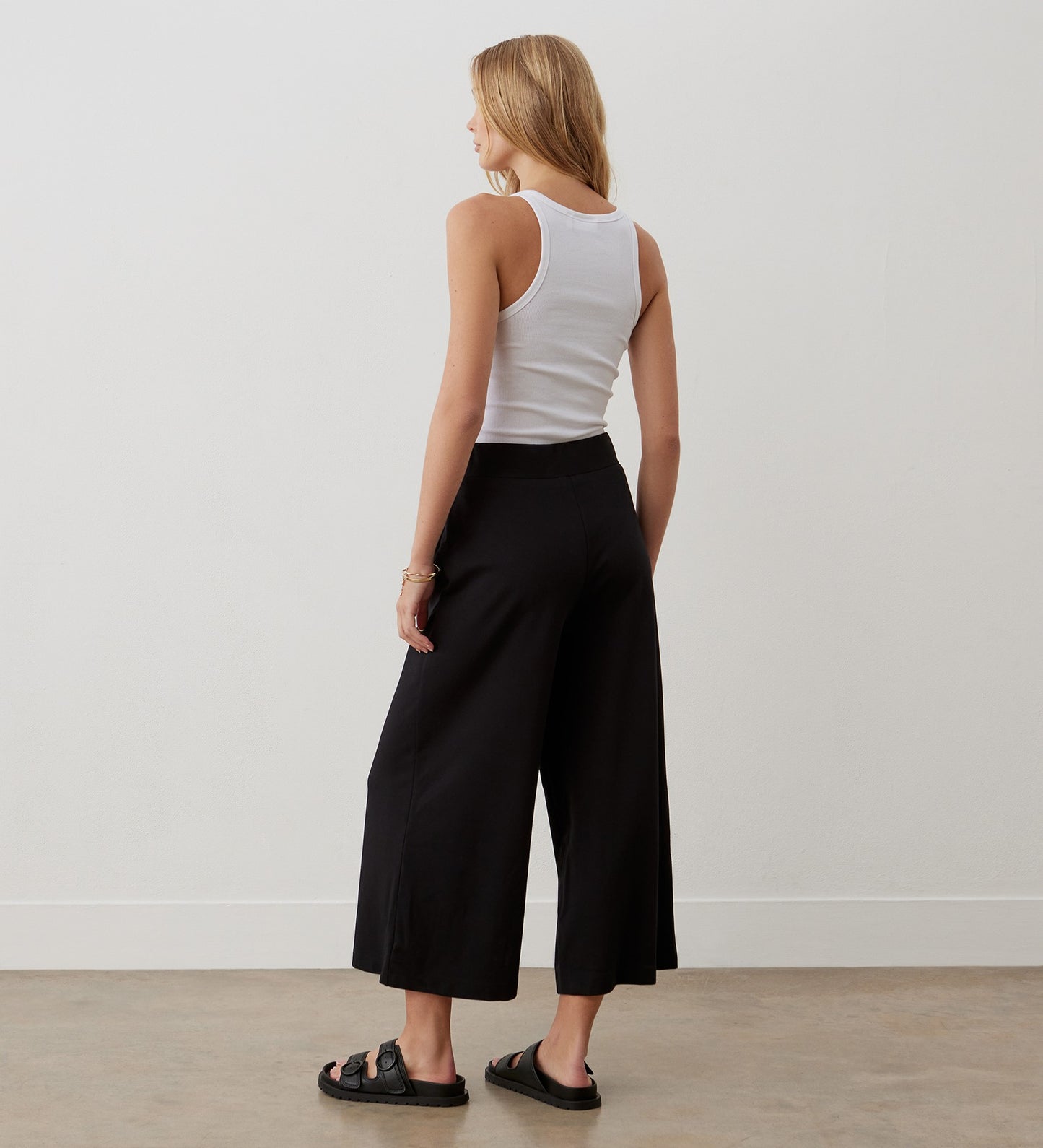 Miribel Black Cropped Ponte Jersey Trousers
