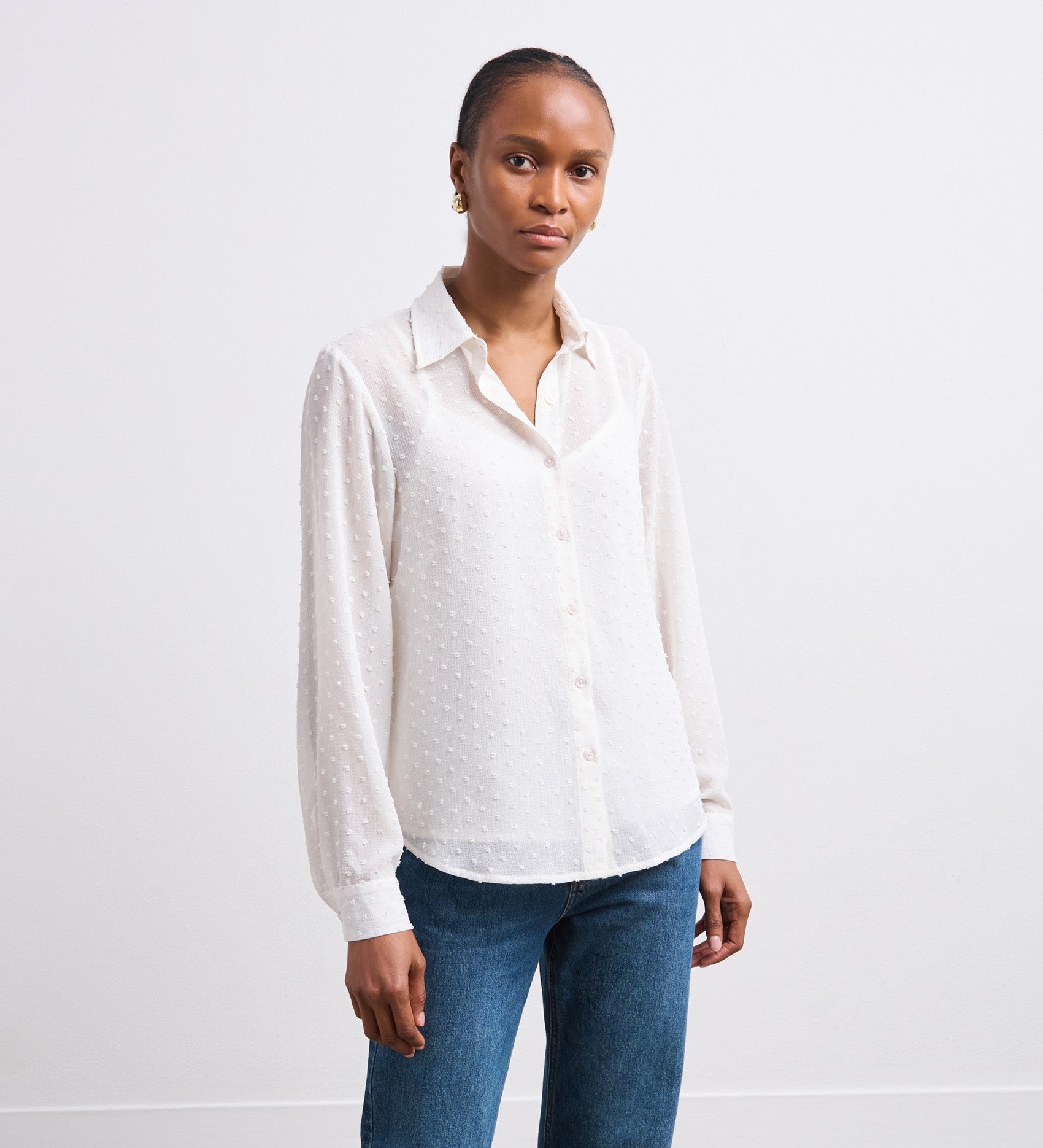 ivory chiffon blouse