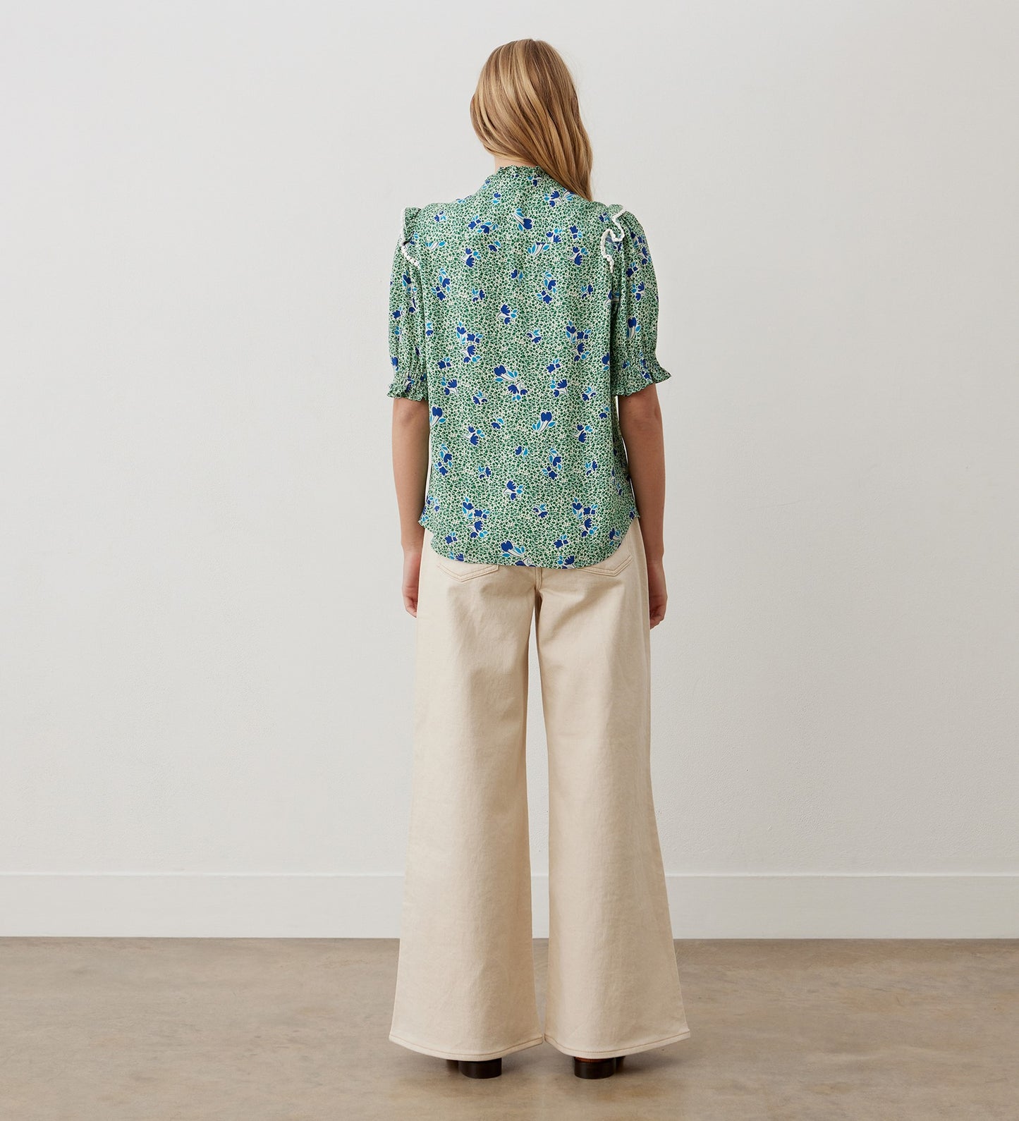 Anastasia Green Floral Crepe Blouse