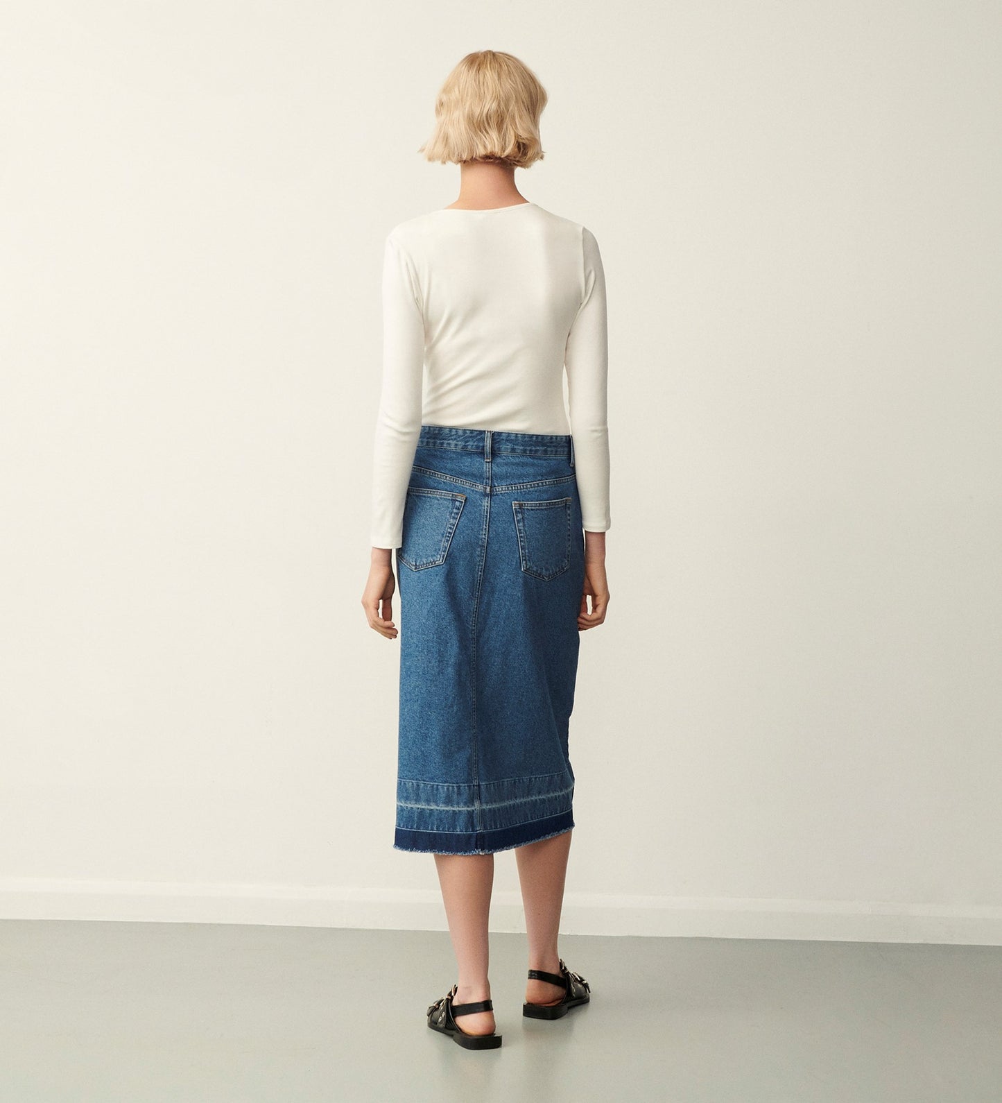 Kara Mid Blue Midi Skirt