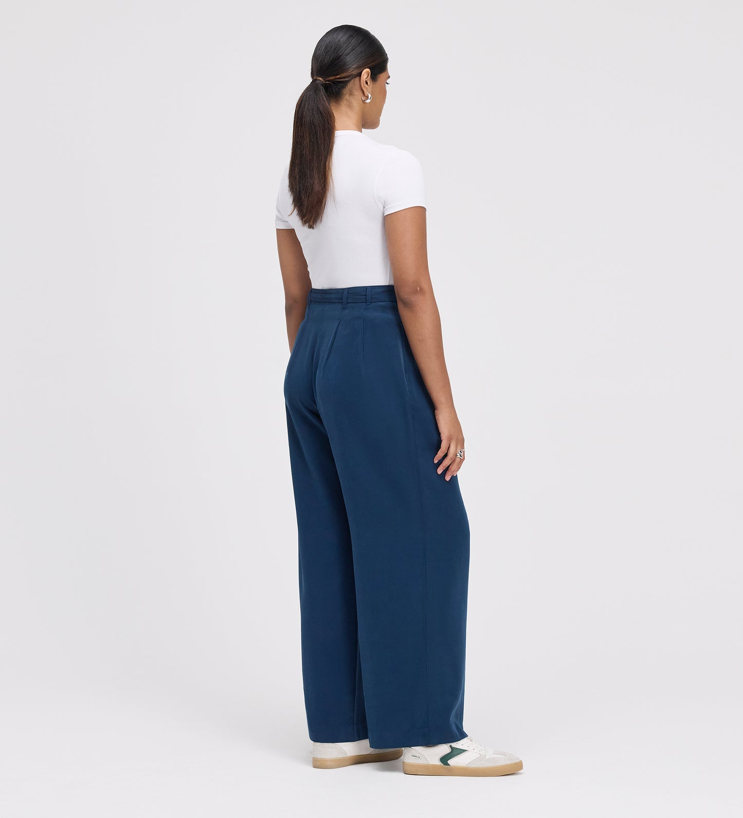 Venus Indigo Cupro Wide Leg Trousers
