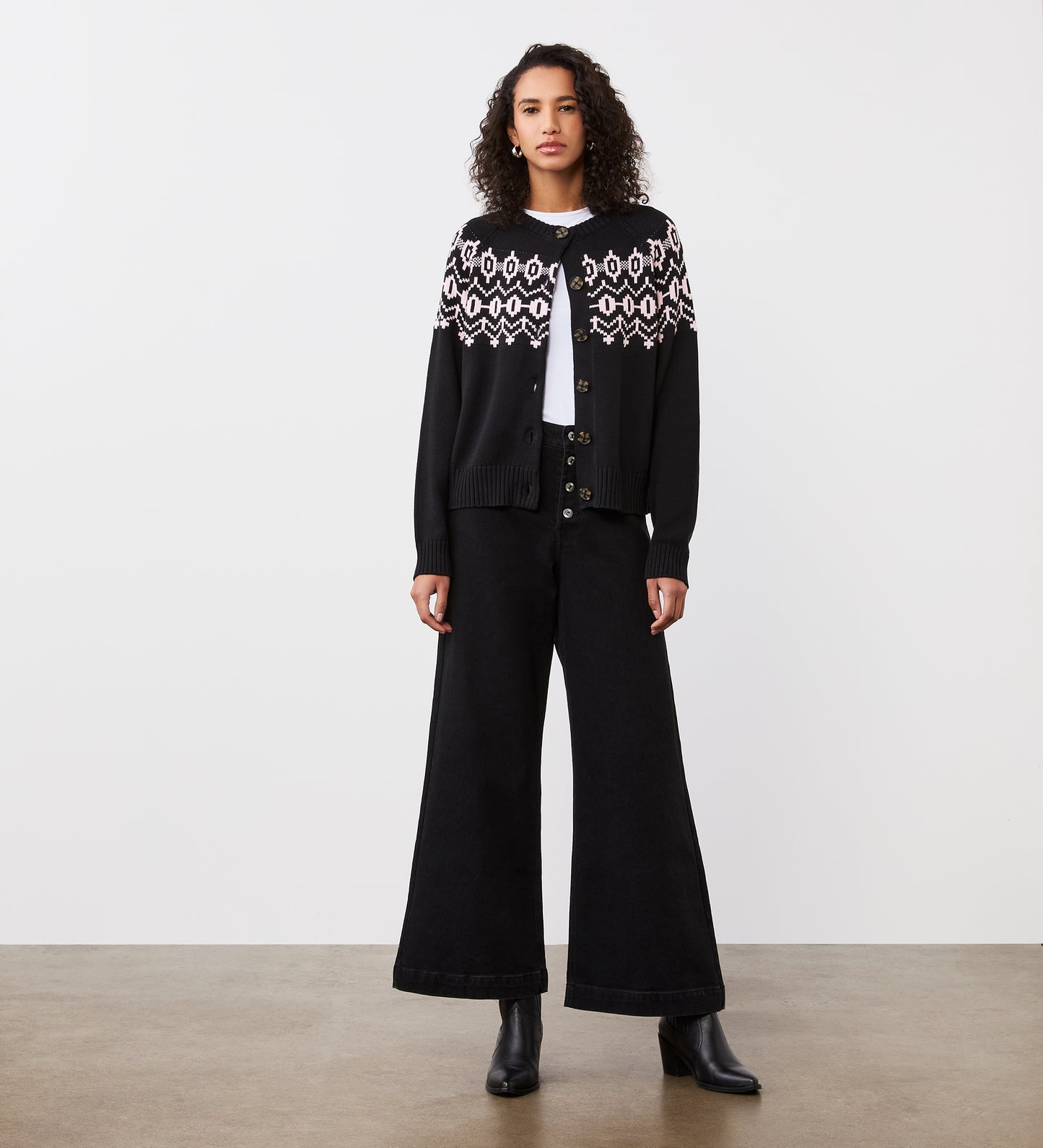 Violet Black Cotton Cardigan