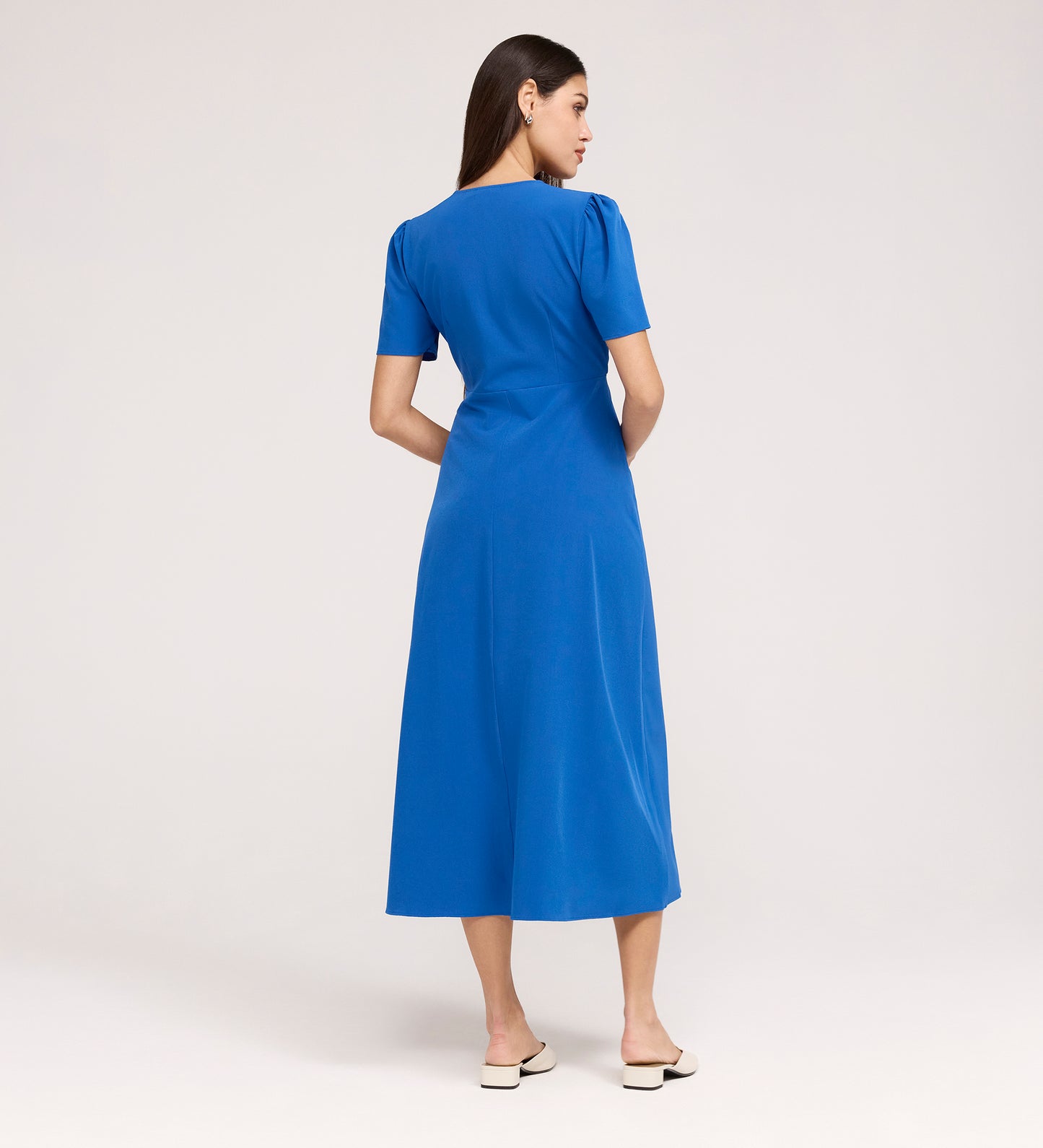 Nieve Cobalt Crepe Midi Dress