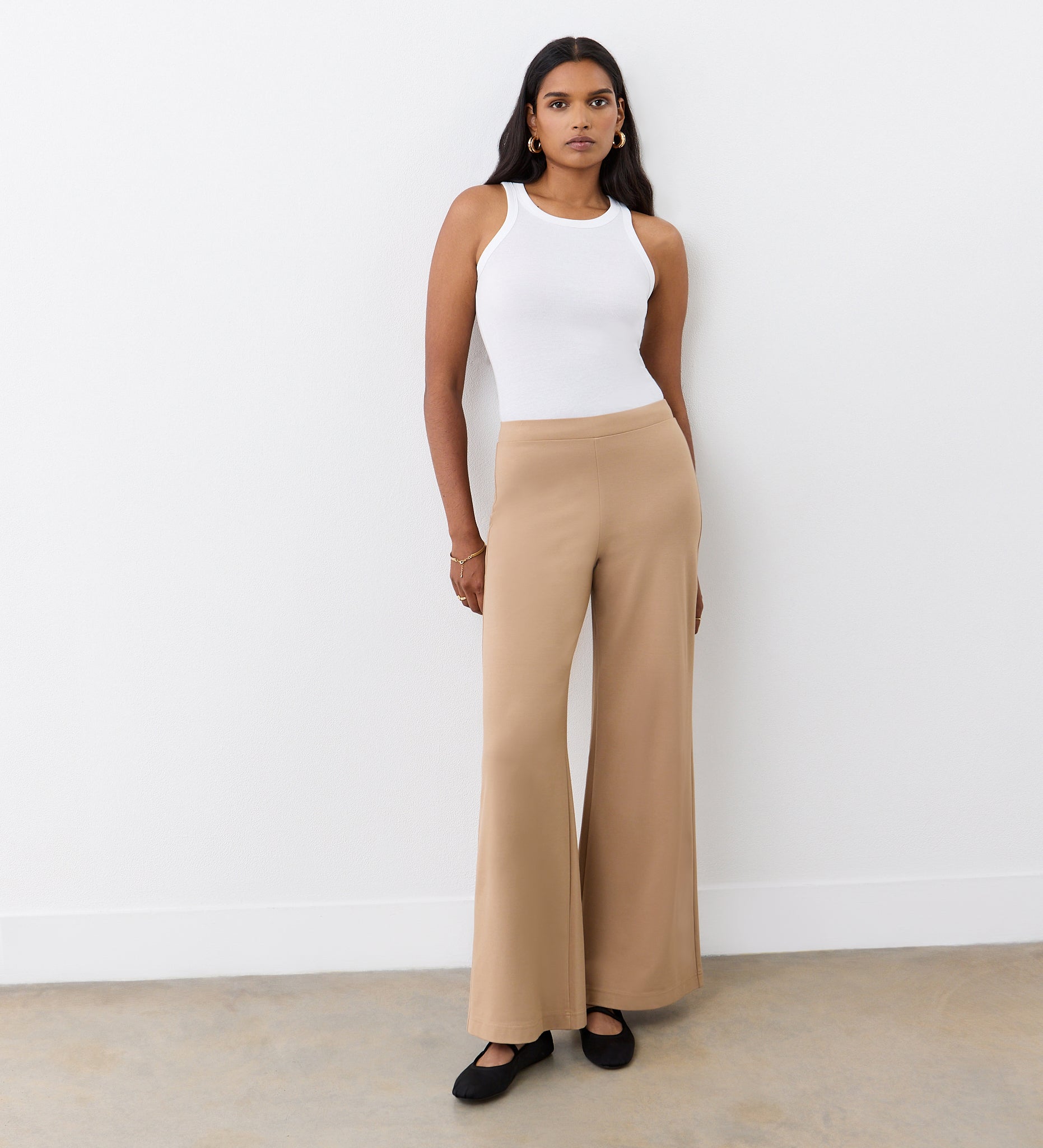 Reyna Camel Ponte Jersey Wide Leg Trousers – Finery London Reyna Camel Ponte Jersey Wide Leg Trousers – Finery London