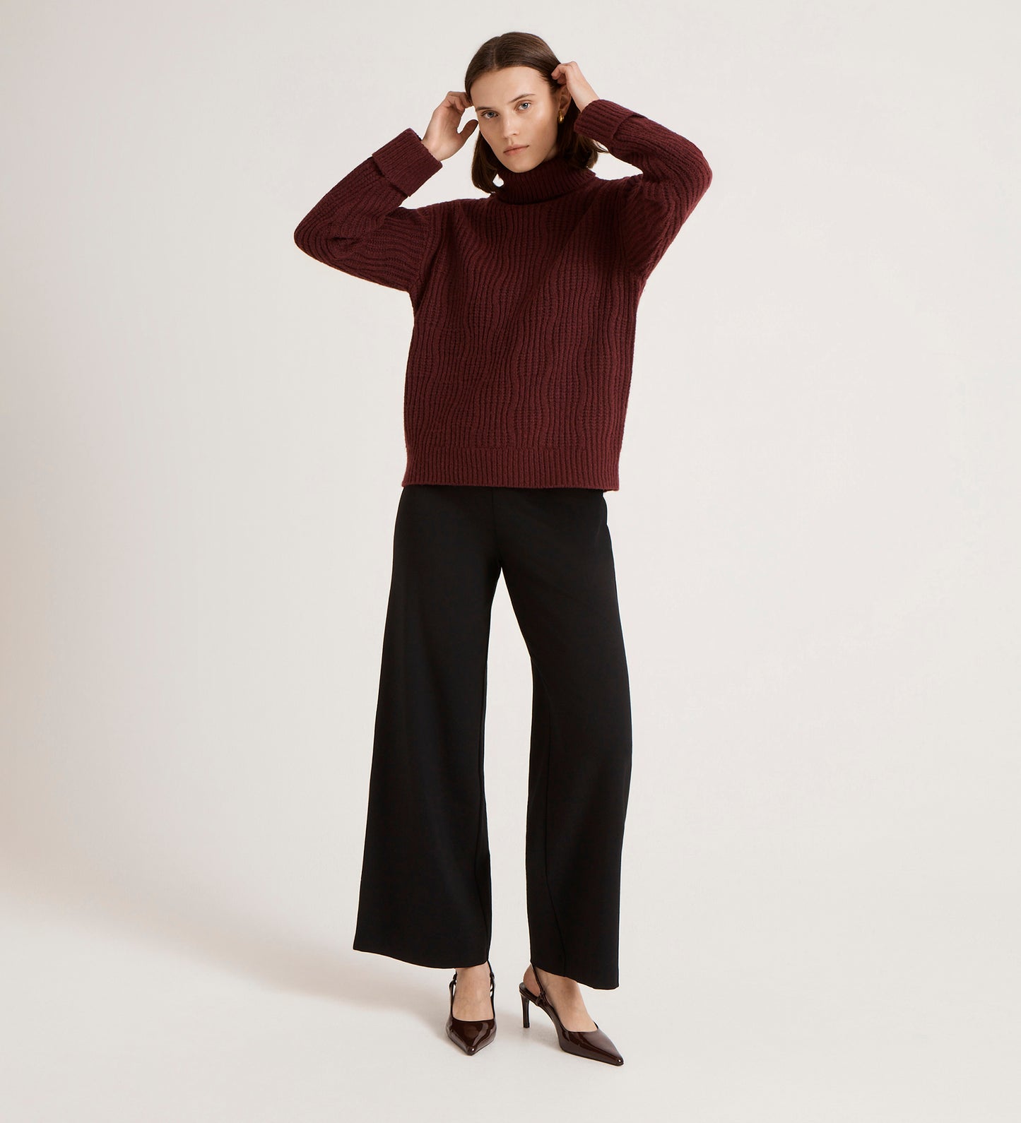 Albie Burgundy Roll Neck Jumper