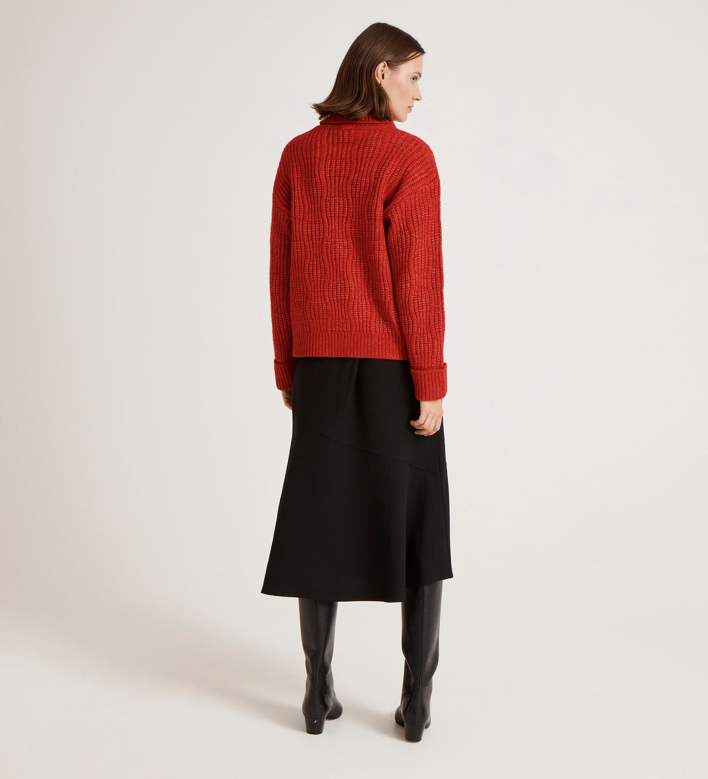 Albie Red Roll Neck Jumper