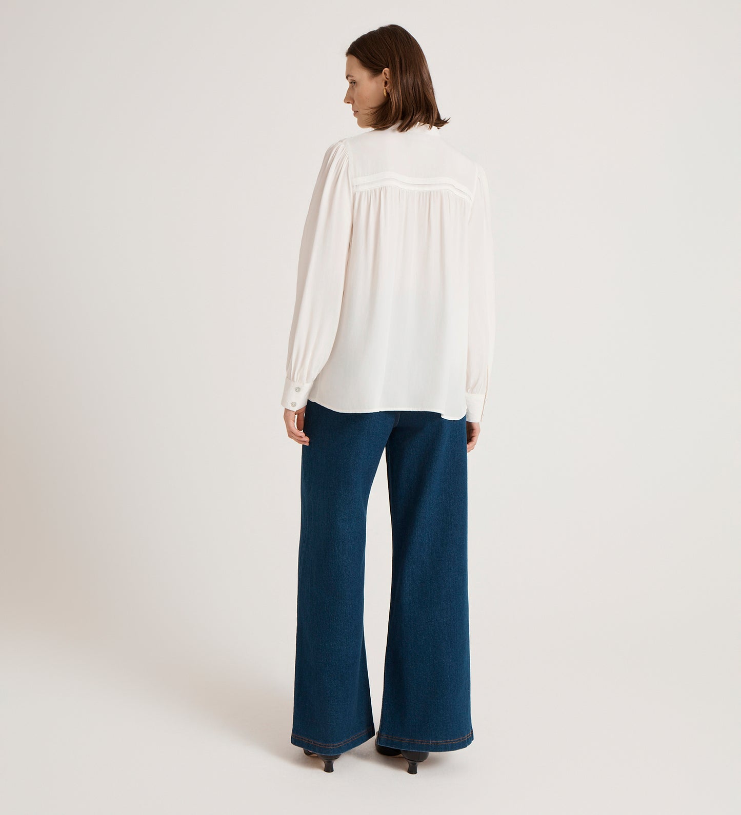 Andrea Ivory Crepe Blouse