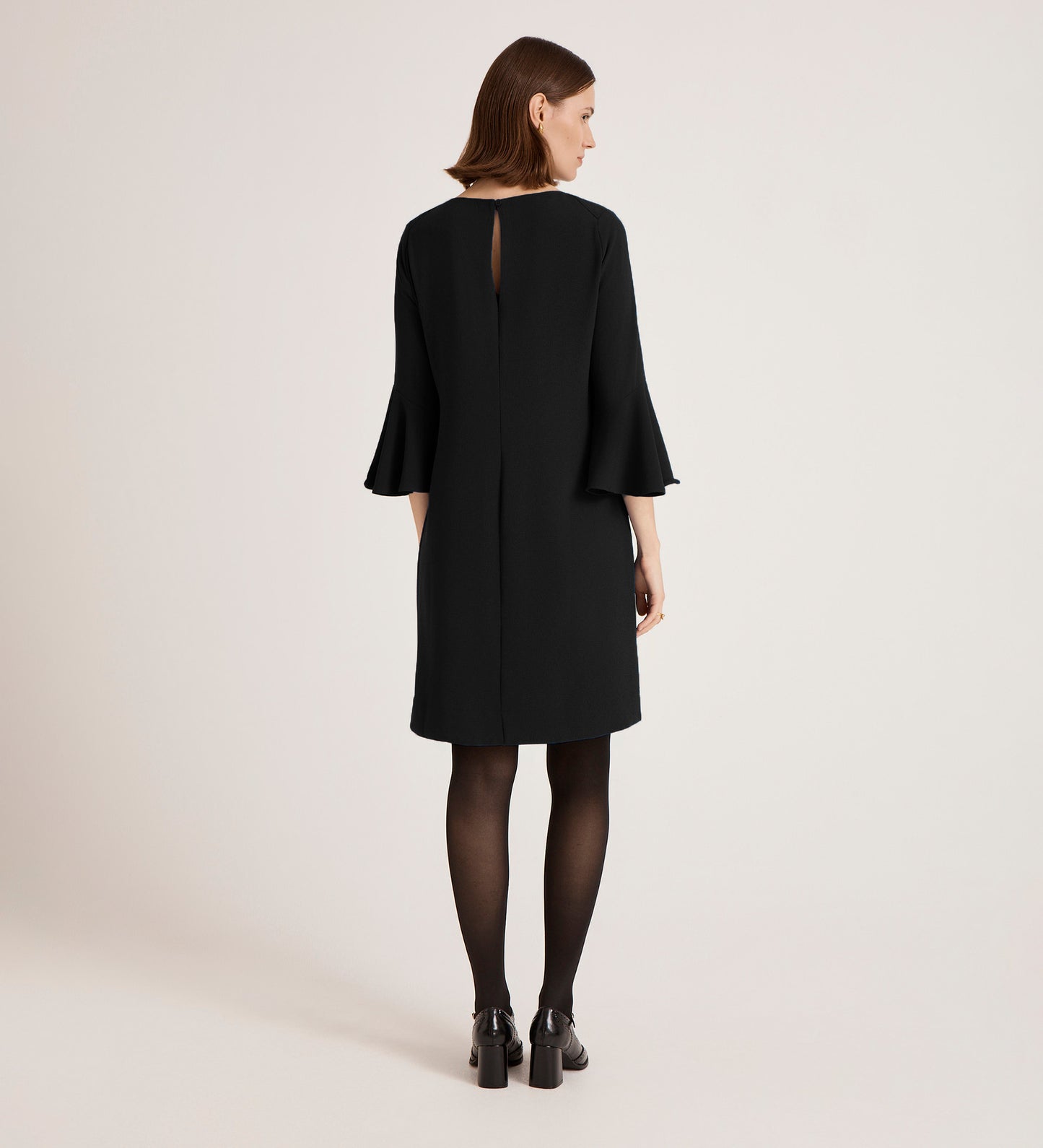 Izzy Black Crepe Short Dress