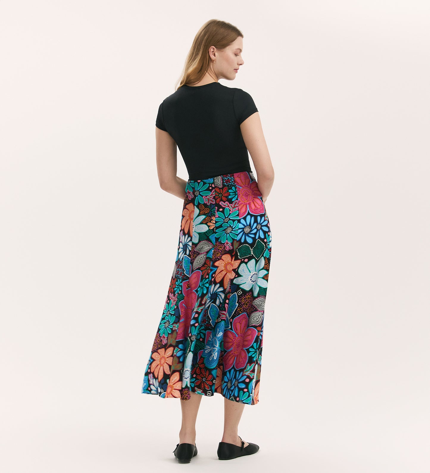 Jessie Blue Floral Midi Skirt