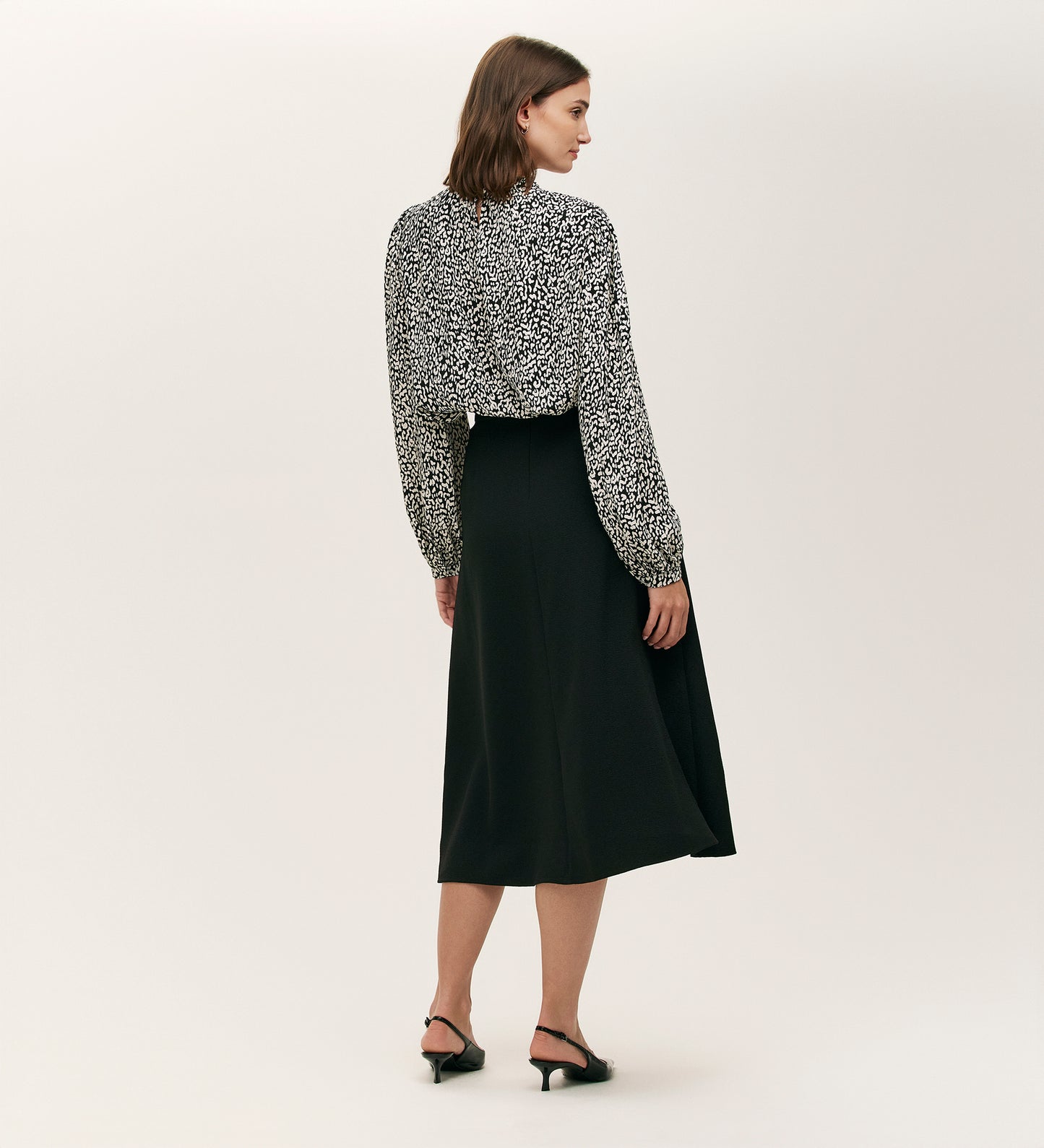 Keira Black Leopard Crepe Top