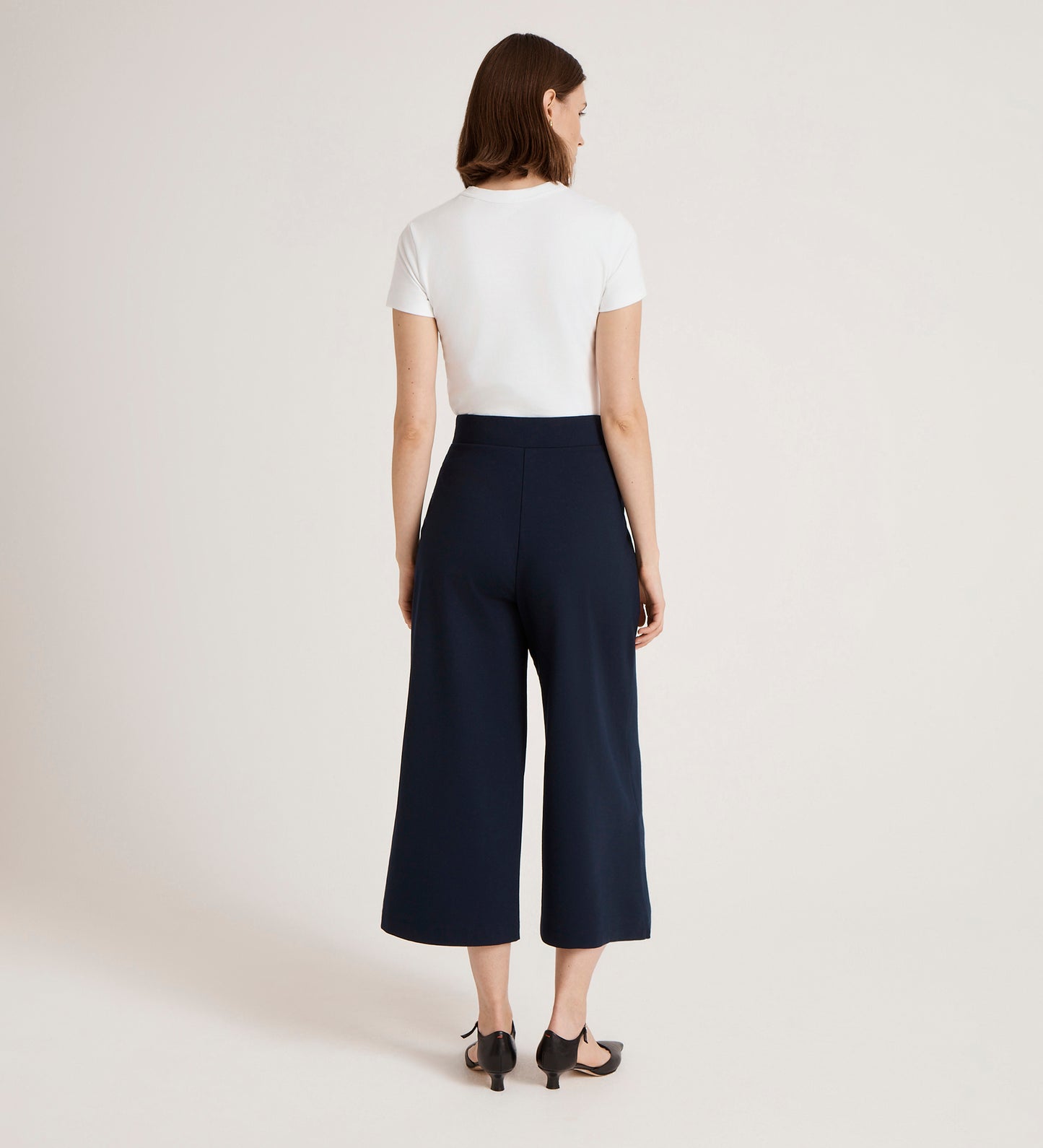 Miribel Navy Ponte Jersey Wide Leg Trousers