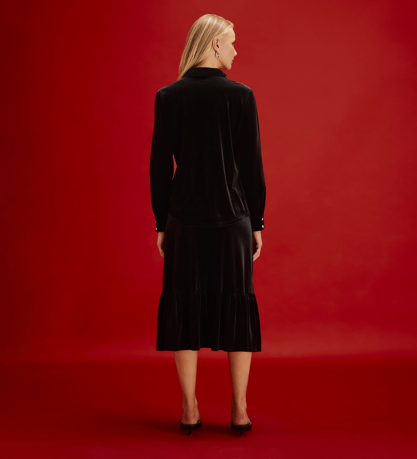 Sayge Black Velvet Shirt