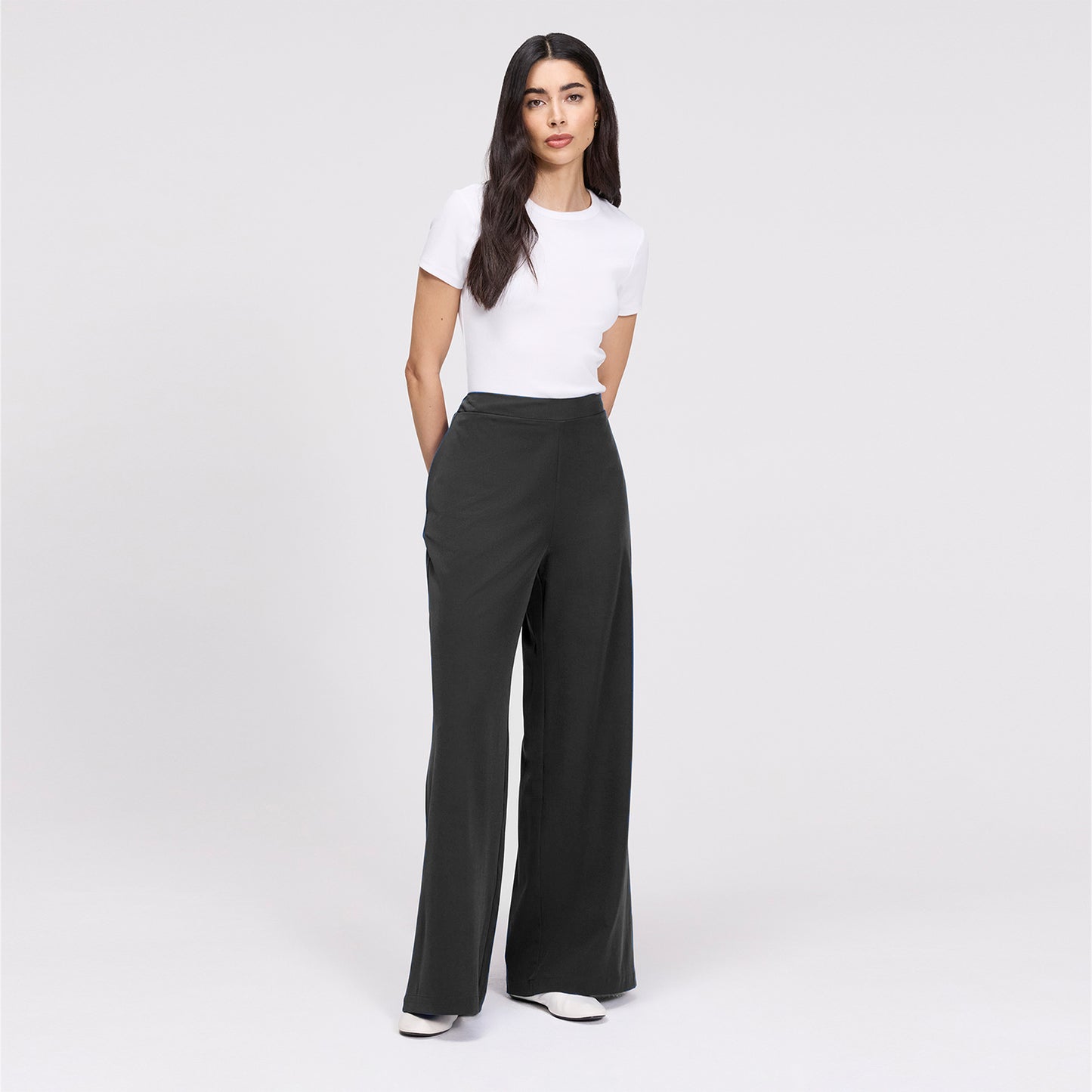 Apollo Black Wide Leg Tailored Trousers