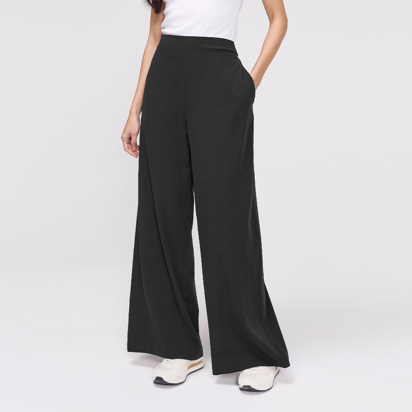 Apollo Black Wide Leg Tailored Trousers