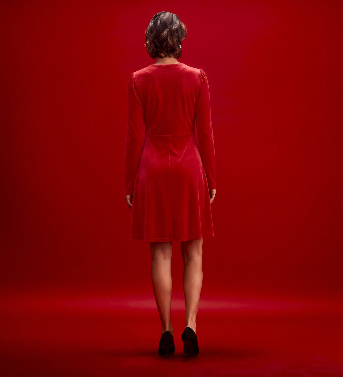 Rae Red Velvet Short Dress