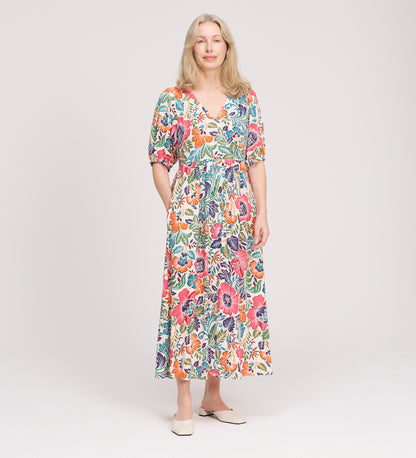 Logan Pink Floral Midi Dress