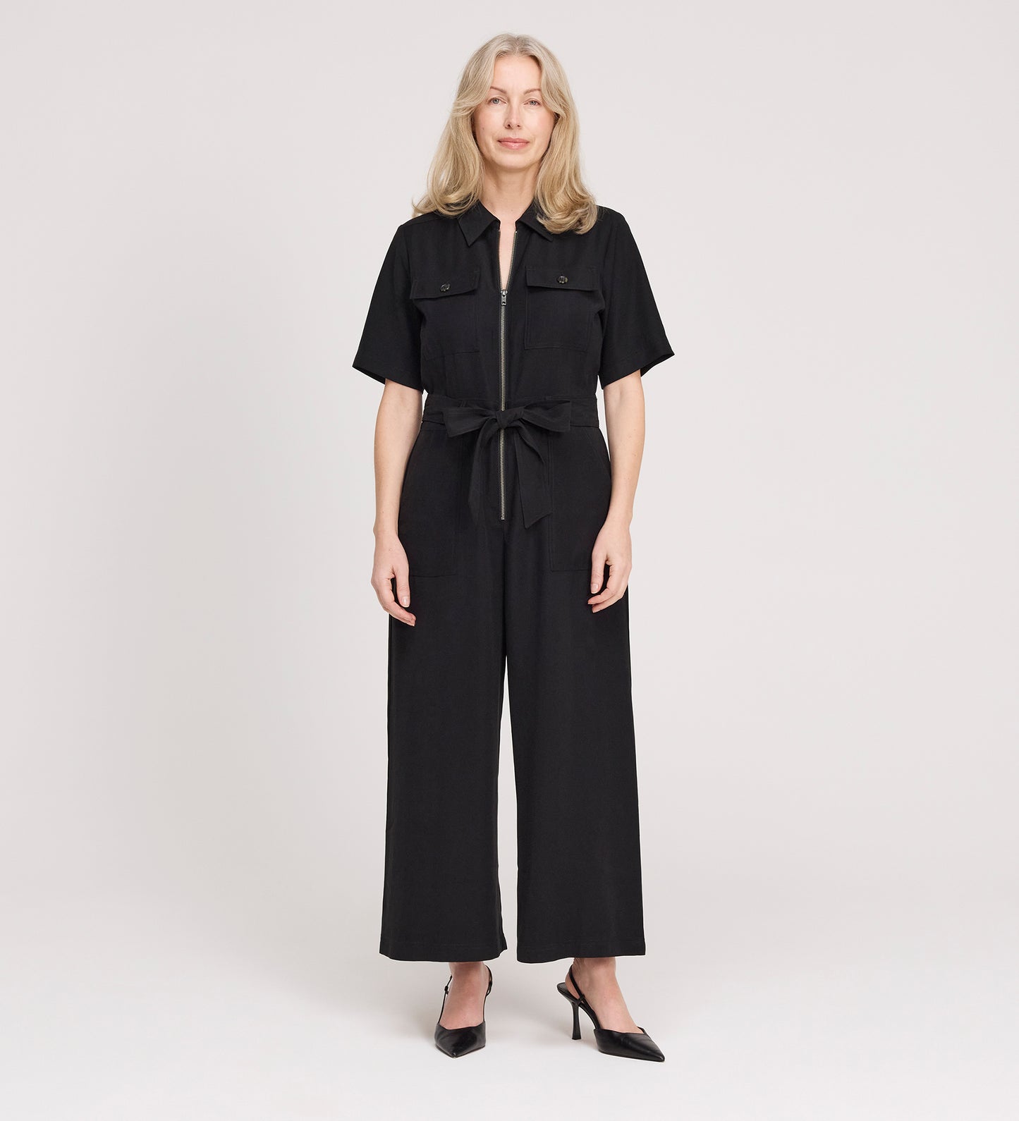 Marie Black Cupro Jumpsuit