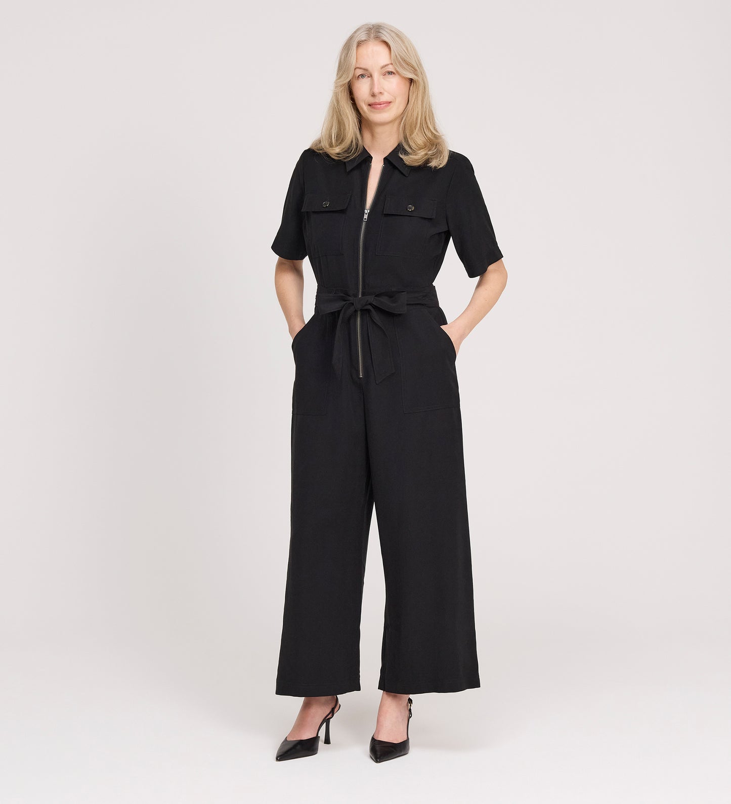 Marie Black Cupro Jumpsuit