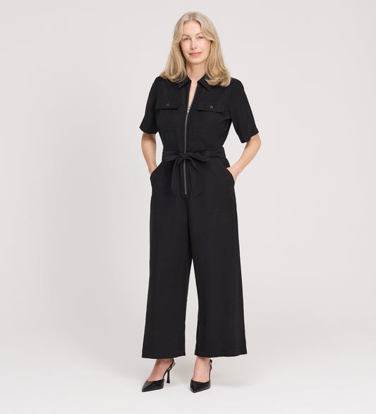 Marie Black Cupro Jumpsuit