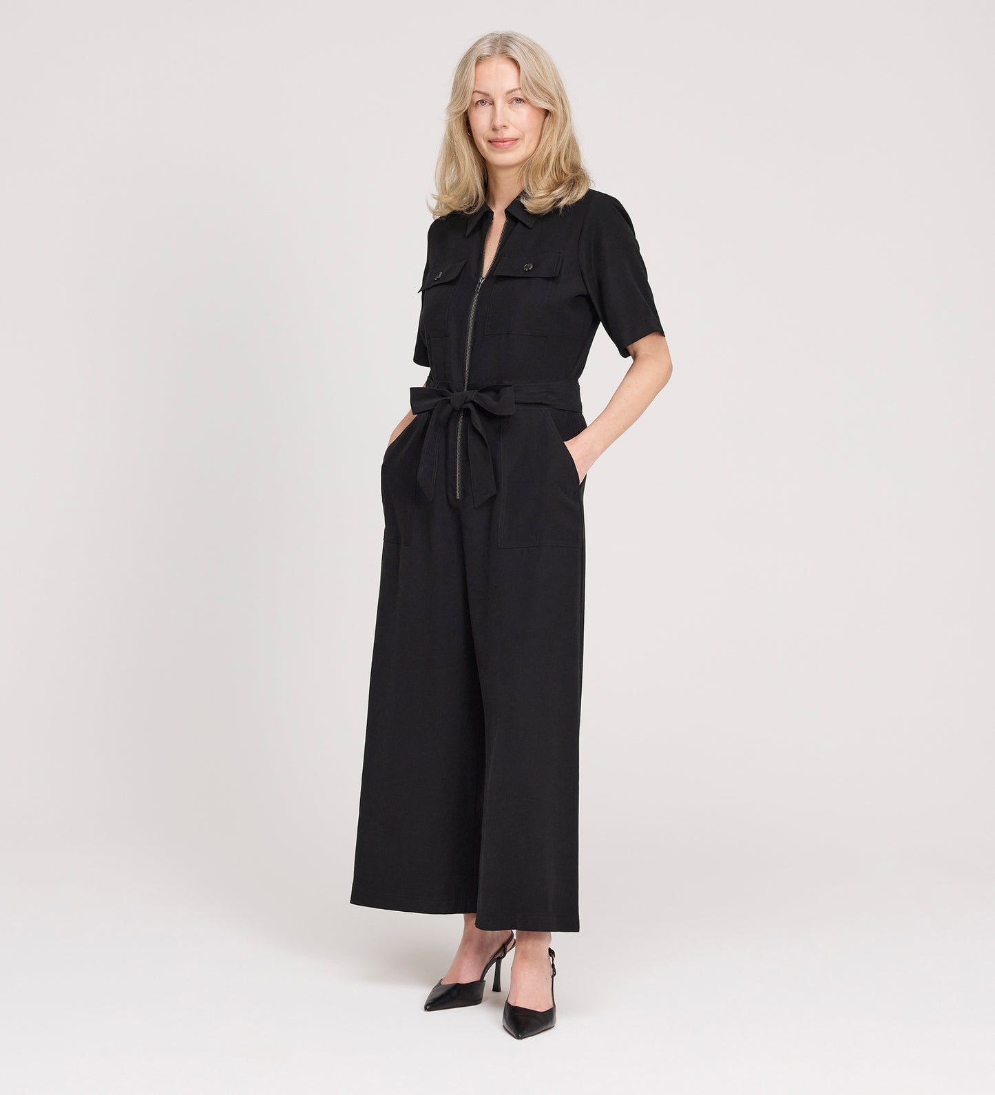 Marie Black Cupro Jumpsuit