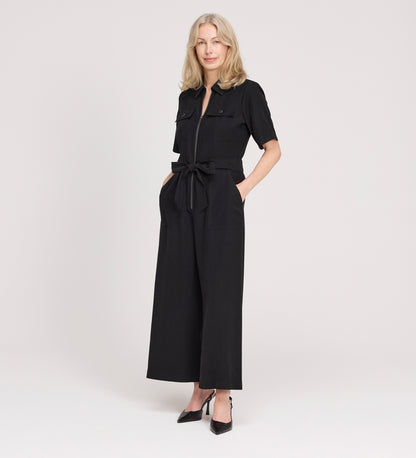 Marie Black Cupro Jumpsuit