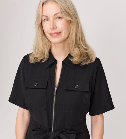 Marie Black Cupro Jumpsuit