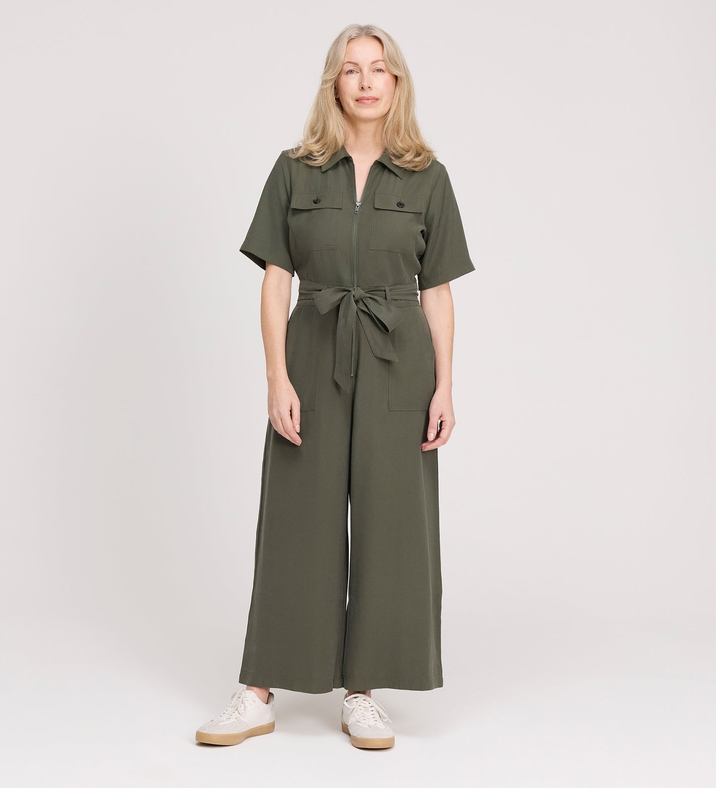 Marie Khaki Cupro Jumpsuit