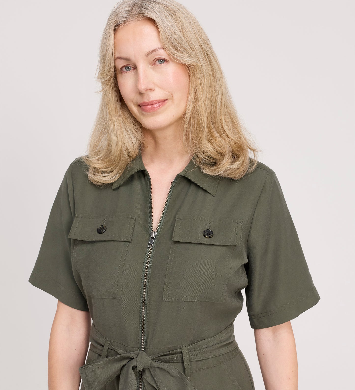 Marie Khaki Cupro Jumpsuit