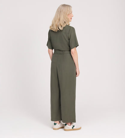 Marie Khaki Cupro Jumpsuit