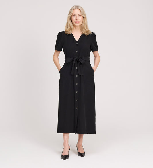 Priscilla Black Cupro Midi Dress